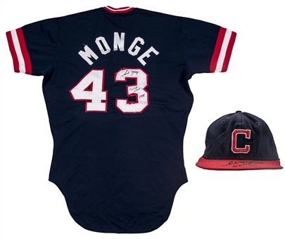 1978 Sid Monge Game Used and Signed Cleveland Indians Alternate Jersey and Cap (Monge LOA)